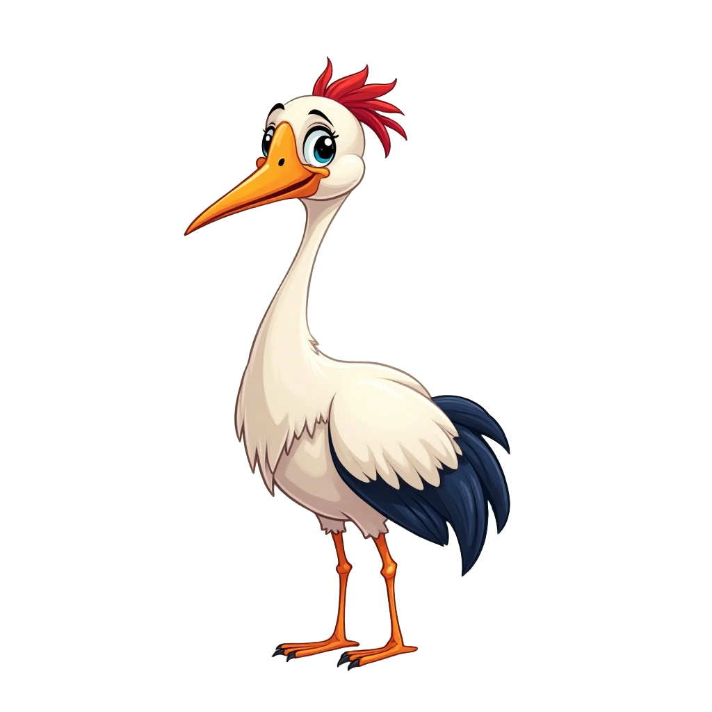 Cartoon Stork Character